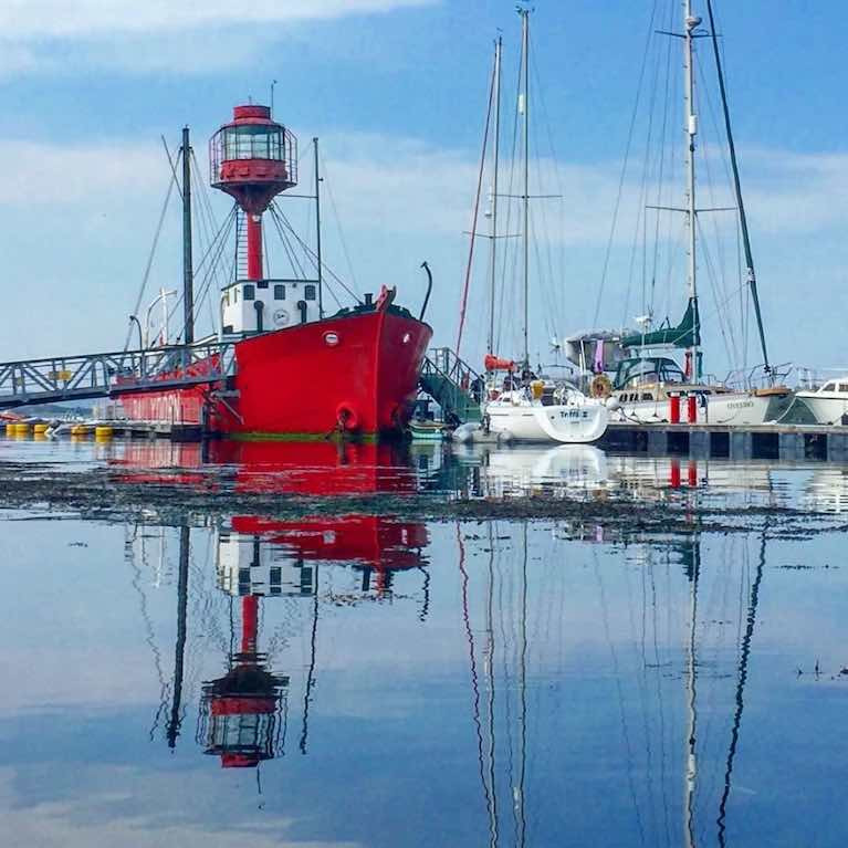 Down Cruising Club occupies an unusual clubhouse, the old Lightship, Petrel