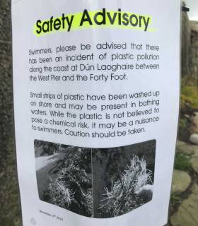 Safety Advisory For Swimmers Over Plastic Pollution At Forty Foot