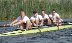 Paul Giblin (left) in the stroke seat of the NUIG coxed four in 2006. 