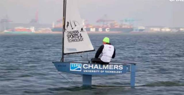 Foiling Optimist dinghy takes to the air in Sweden