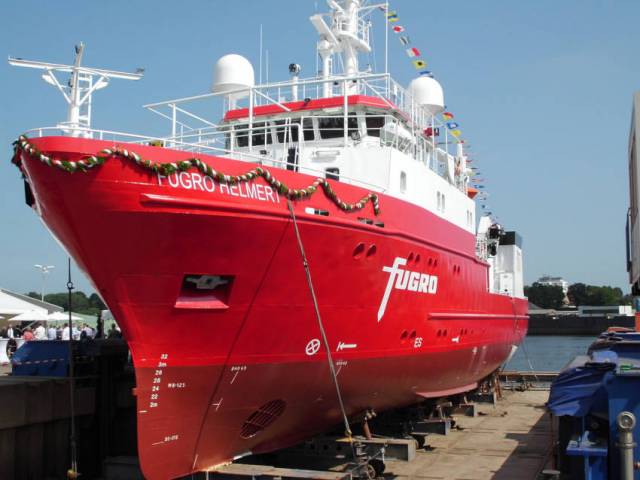The MV Fugro Helmert is carrying out the cable route survey east-northeast of Loughshinny