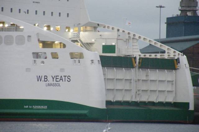 WB Yeats berthed in Alexandra Basin earlier this year before its switch to the Dublin-Cherbourg route