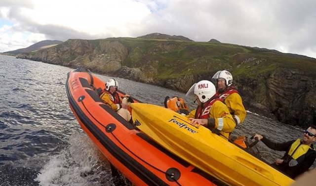 Lough Swilly RNLI rescue a distressed sheep after 200ft cliff fall
