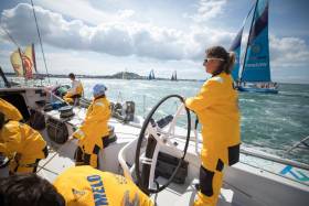 Day one on board Turn the Tide on Plastic as Dee Caffari takes the wheel leaving Auckland