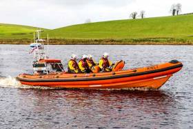 The new Atlantic 85 class lifeboat at Carrybridge