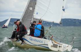 The J80 sportsboat Graduate (Dominic O&#039;Keeffe and PJ Barron). A number of J80s will race in DBSC&#039;s growing mixed sportsboat class this season.
