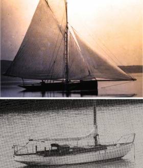 (Top) Bonito as she was in Strangford Lough in 1884 and (above) Bonito as she was in Dun Laoghaire for many years under Roy Starkey’s ownership