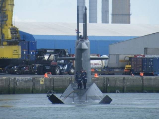 "X" tail configuration at the stern of leadship submarine HNMLS Walrus. A sister HNMLS Bruinvis is this afternoon calling to Cork city quays for the weekend