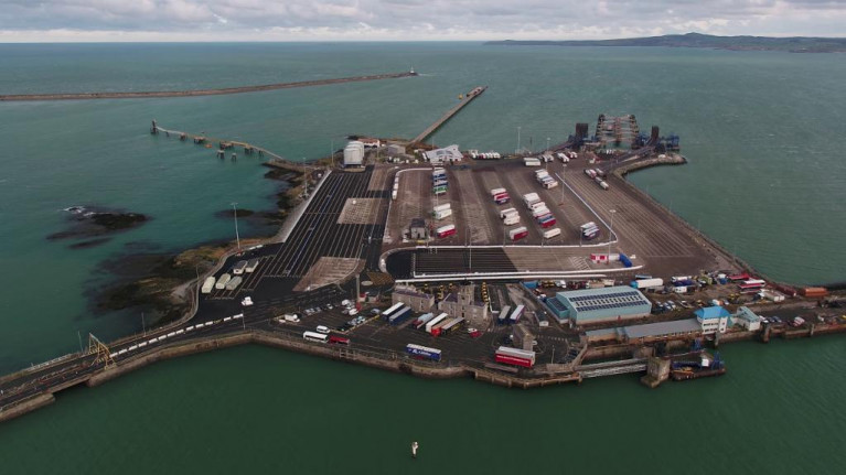 Brexit: A new lorry customs site could be set up on the outskirts of Holyhead Port in north Wales. Above Afloat adds the main terminal compound located on Salt Island in the outer port serving ferry operators linking Dublin Port