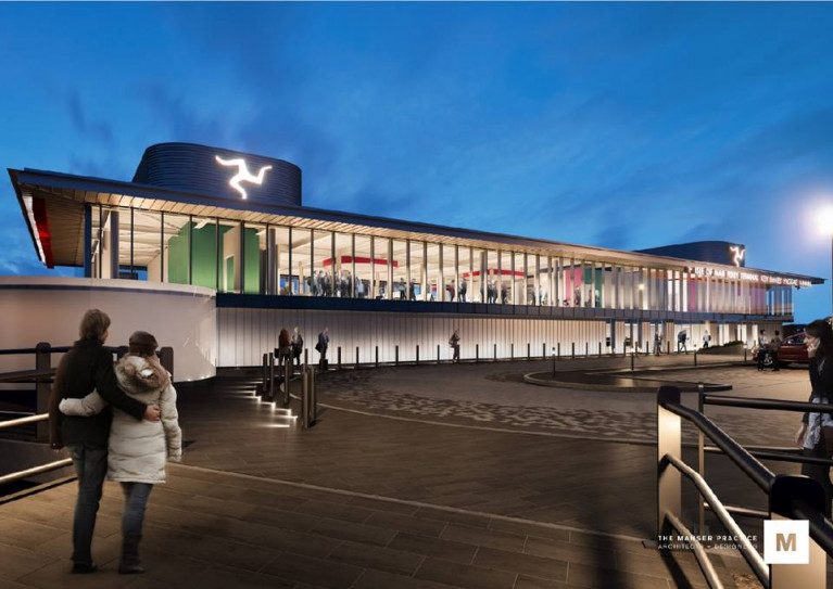A CGI image of the new Half Tide Dock ferry terminal in Liverpool to be used by the Isle of Man Steam Packet Co. 