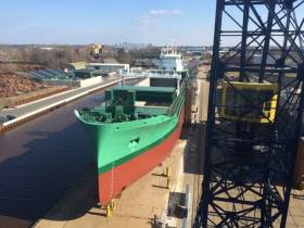 Arklow Valiant, the newest vessel of Arklow Shipping which this year marks the company&#039;s fifth decade of operation  