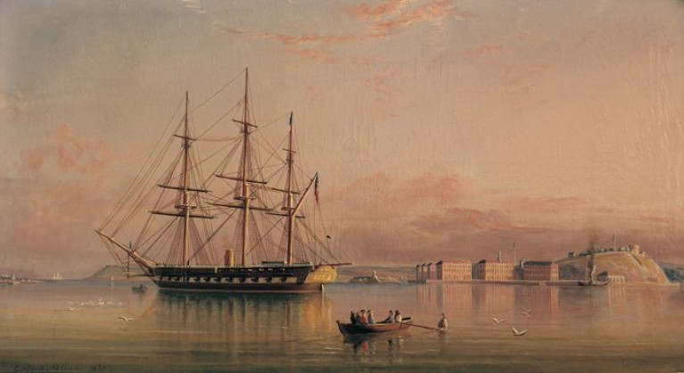 The donation precedes the Port of Cork&#039;s move to Ringaskiddy, with items of historical interest including above the Naval Steam Frigate Moored Off Queenstown, by George Mounsey Wheatley Atkinson. 