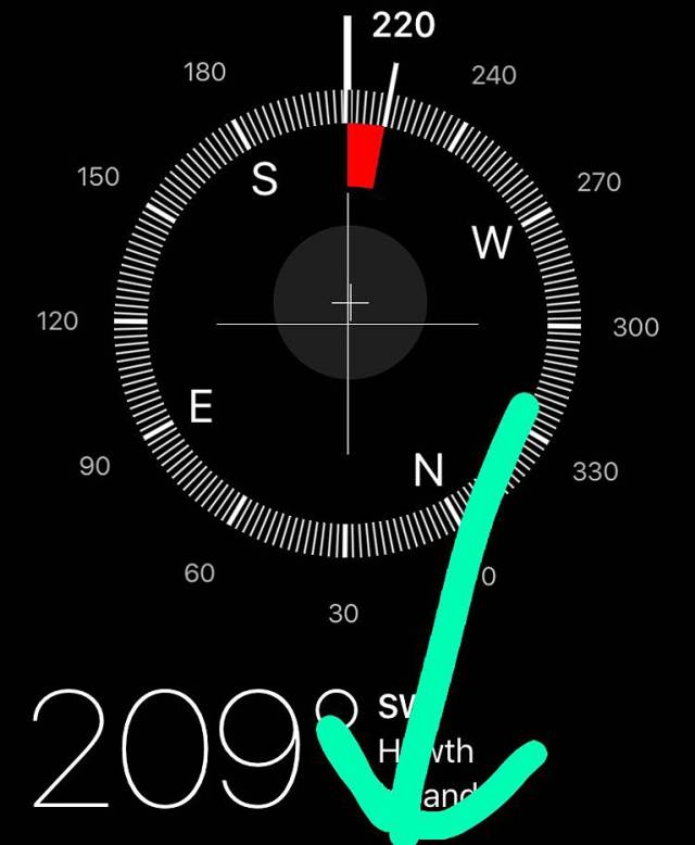 A screen grab from an iphone compass. See video below