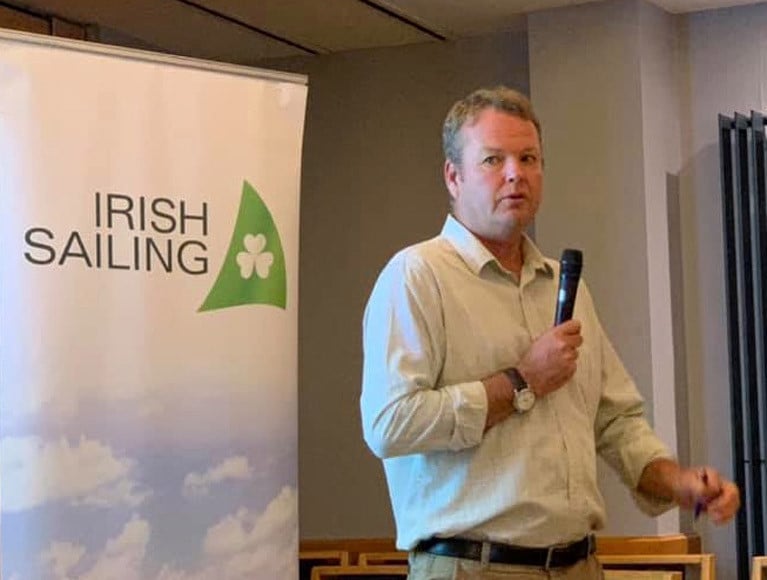 Harry Hermon, CEO of Irish Sailing, speaking at last October’s meeting in Howth