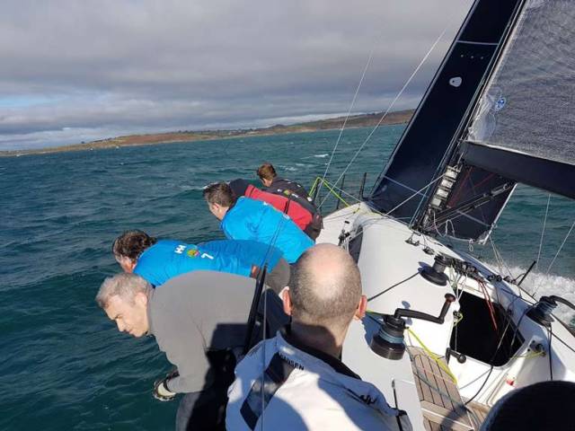 Prof O'Connell's view on board Jump on their way to victory in the 2017 RCYC League