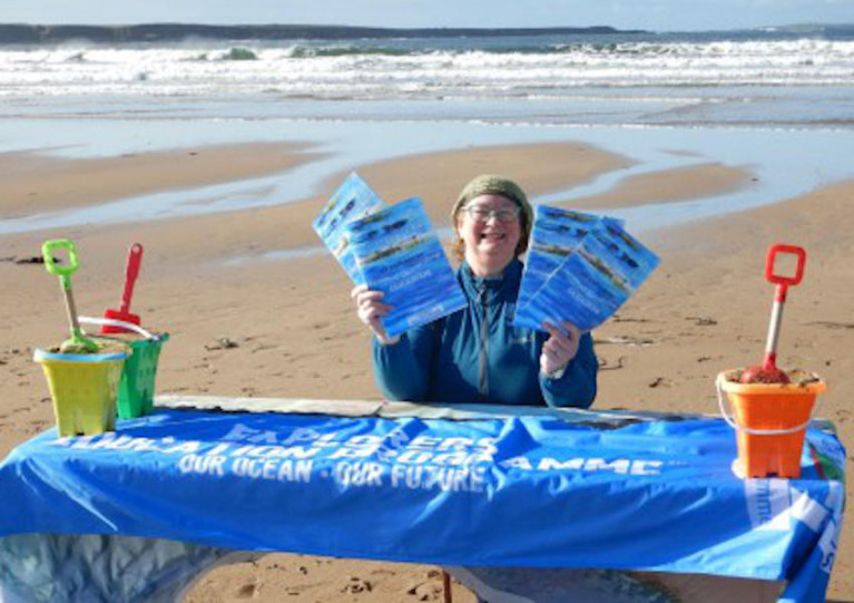 Explorers outreach officer Carmel Madigan at Spanish Point beach