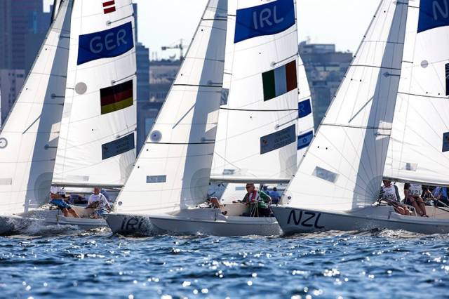 John Twomey's Sonar starts in yesterday's first race of the Rio Paralympic regatta
