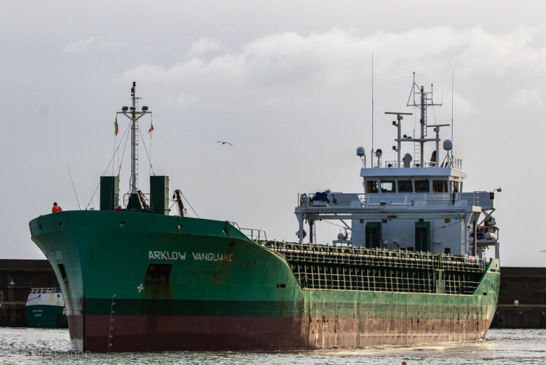 Arklow Vanguard arriving to Wicklow Port today - on what is a rare call by an ASL to the east coast port. The Dutch flagged vessel had sailed across the Celtic Sea from Avonmouth Docks on the Bristol Channel. 