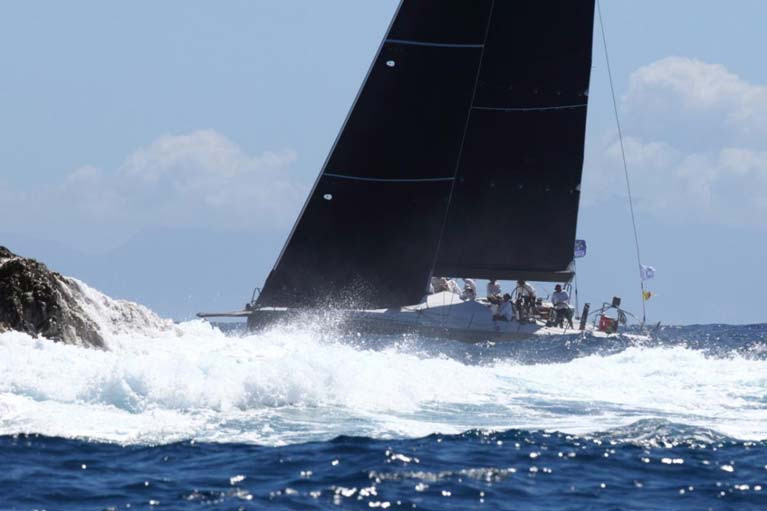  Eric de Turckheim's NMD54 Teasing Machine (FRA) at St Barths on the second day of the RORC Caribbean 600