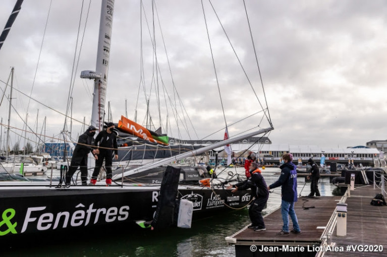 Damage at the top of his mast added more frustration for Fabrice Amedeo who is expected to return to the race course tomorrow morning after making a U-turn