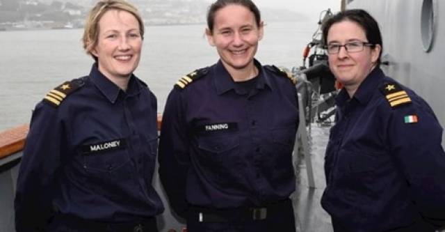 Lieutenant Commanders Nessa Maloney (LE Ciara), Grace Fanning, (LE Riosin) and Clare Murphy (LE Niamh).