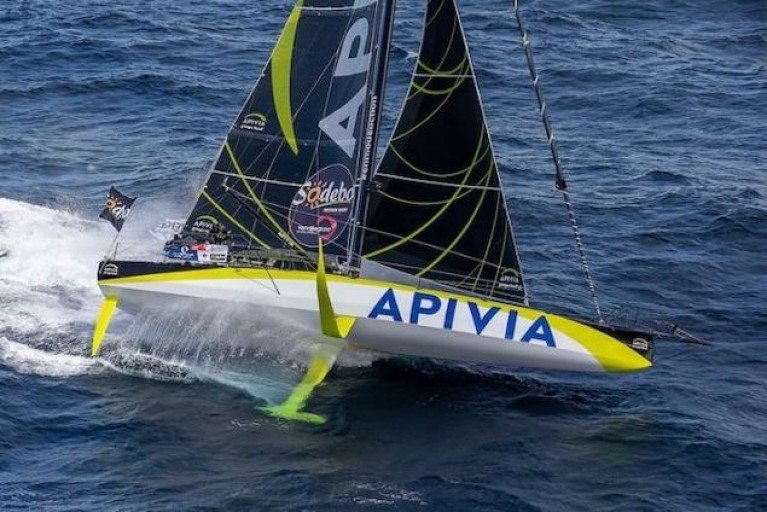 Charlie Dalin is pushing Apivia very hard in near ideal foiling conditions
