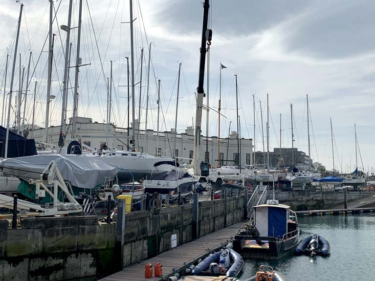 The lift in of yachts at the RIYC has been postponed