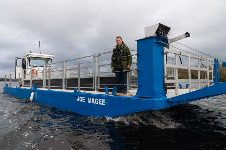 The new Joe Magee ferry on Lough Erne