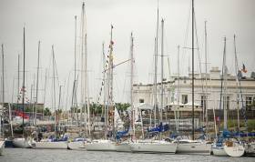 Volvo Round Ireland Yacht Race entries gather at the Royal Irish Yacht Club, Dun Laoghaire before tomorrow&#039;s start off Wicklow Head at 1pm