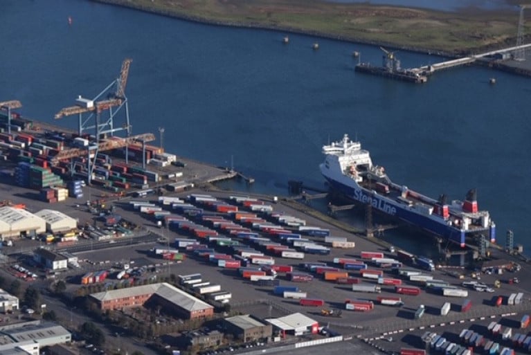 Trade Relationships: The Irish Government and the European Union have warned against unilateral action by the UK Government and urged a return to the negotiating table. The above scene shows trade in lo-lo freight units in Belfast Harbour from where several routes operate on the Irish Sea to and from ports in Britain. 