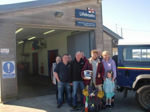 Alex Ellis-Roswell with friends from Ballyglass RNLI