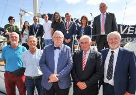 Lord Mayor Tony Fitzgerald, County Mayor Declan Hurley, Brendan Keating, Ceo, Port Of Cork And Commodore Hugh Tully, F.o.c.n.s. Welcomed Young People That Sailed As Part Of The Cork Sail Training Bursary Scheme 2017