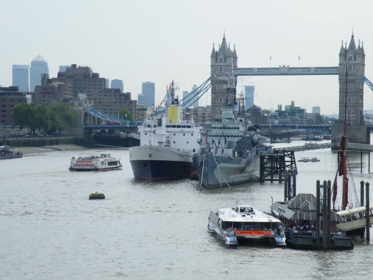 The high-profile London International Shipping Week (LISW) is underway this week where leaders across all sectors of the shipping industry can meet in person and virtually.  Above the WW2 naval warship museum of HMS Belfast moored in the Pool of London. 