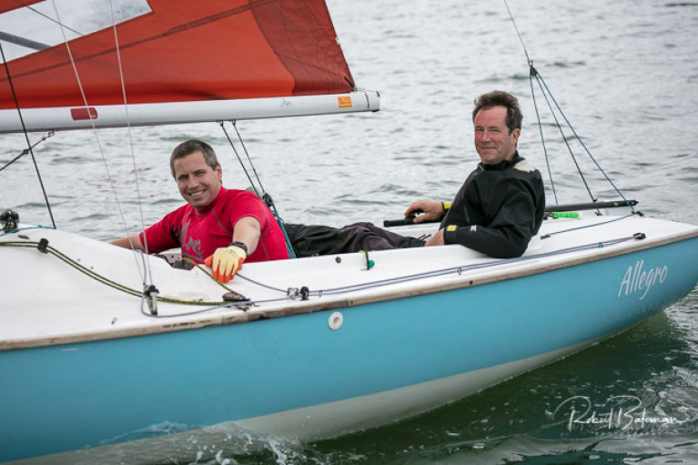 Colm Dunne (right) and Rob Gill's Allegro leads at Cove Sailing Club. Scroll down for photo slideshow