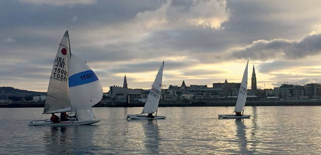 Light winds for today's DMYC Frostbite race inside Dun Laoghaire Harbour
