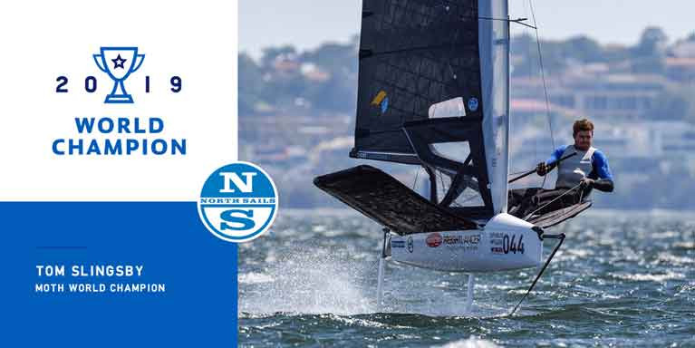 Tom Slingsby winning the 2019 Worlds in Perth with North Sails