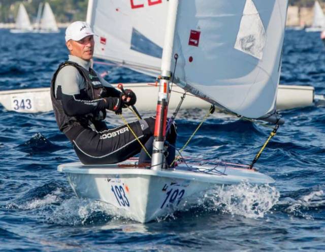 A slight touch of maturity…….Dun Laoghaire’s Sean Craig – Helmsman’s Champion of Ireland in 1993 – racing in the Laser Masters Worlds in Croatia last September. This year’s mega-fleet Masters Worlds will be in Dun Laoghaire from 7th to 15th September.