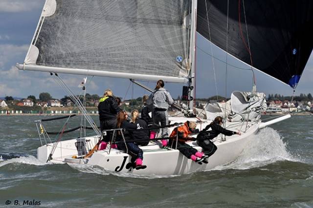 Action from last year's Dubarry Women’s Open Keelboat Championships on the Solent at Hamble River Sailing Club
