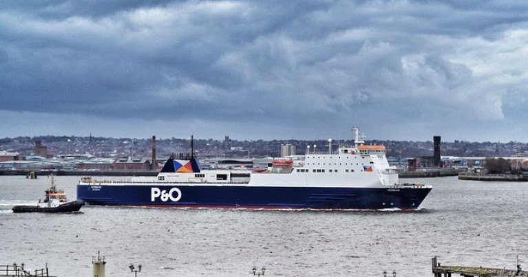 Norbank, a ro-ro passenger/freight vessel operated by P&O Ferries on the Dublin-Liverpool (as above) route and where a crew member tested positive for Covid-19. The (ropax) ferry has been taken out of service at Seaforth (Liverpool Docks) where it still remains. AFLOAT today also confirms as the Norbank occupies a berth at a 'lay-by' quay within Seaforth Dock.