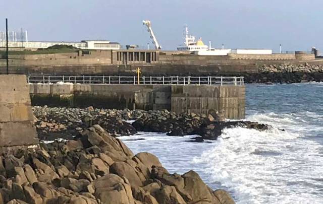 The partially completed new jetty at the Dun Laoghaire Baths site photographed this week at low tide. When finished DLR says the pier will permit swimmers to enter deep water clear of the rocks at low tide