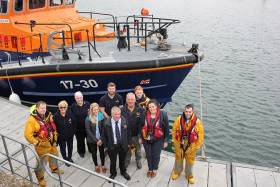 Claire Sugden, The Justice Minister, meets Portush Lifeboat volunteers