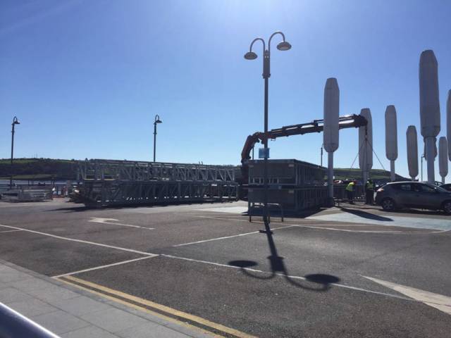 The components for the new embarkation pontoon ready to be installed