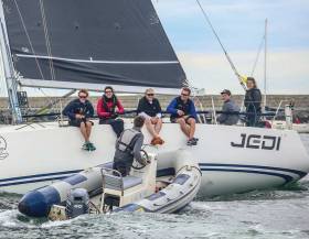  The Dun Laoghaire–based J109 INSS Jedi, the top sailing school boat in the 2017 Rolex Fastnet Race and 2017 ISORA Series