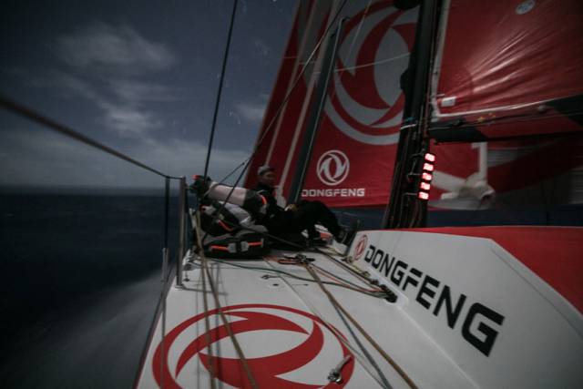 Night on board new Leg 2 leaders Dongfeng Race Team