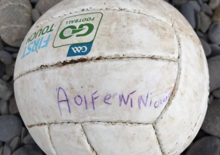 Aoife Ní Niocaill’s GAA football was found on the shore of Llanrhystud in Wales