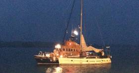 The French yacht is picked up by the Courtmacsherry lifeboat