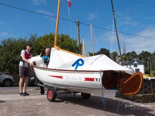 A Rankin dinghy is made ready to launch for the Cobh Peoples Regatta. Scroll down for more photos below