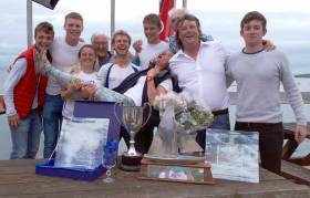 Waterford&#039;s Fools Gold crew celebrate another Welsh victory at Abersoch Keelboat Race Week