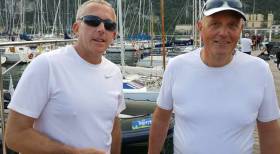 NYC&#039;s Ian Mathews (left) and Keith Poole won race four of the Flying Fifteen Europeans on Lake Garda