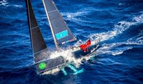  Powering along. The Cookson 50 Mascalzone Latino using her canting keel to full advantage to carve out a clear win the Rolex Middle Sea Race 2016